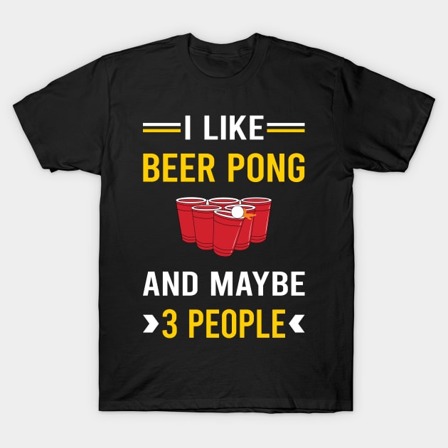 3 People Beer Pong T-Shirt by Bourguignon Aror